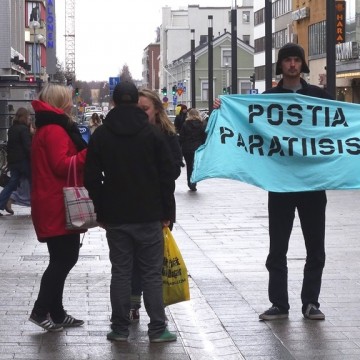 Changemakerin kampanjatempaus Oulussa 13.4.2014.