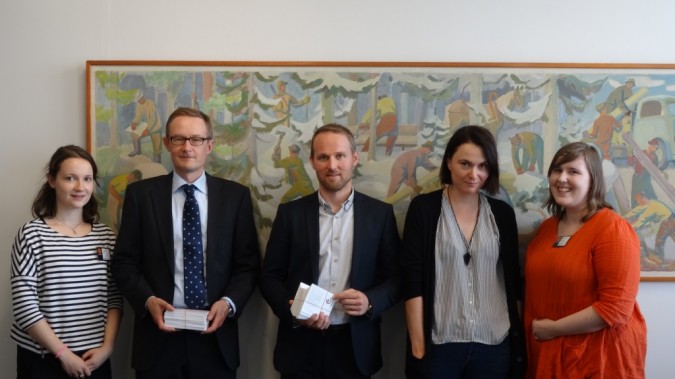 Changemakerin kampanjavastaava ja puheenjohtaja tapasivat Stora Enson edustajia 15.9.2014