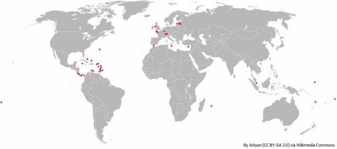 Veroparatiisit maailmankartalla