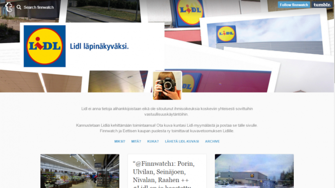 Lidl-kampanjan nettisivu