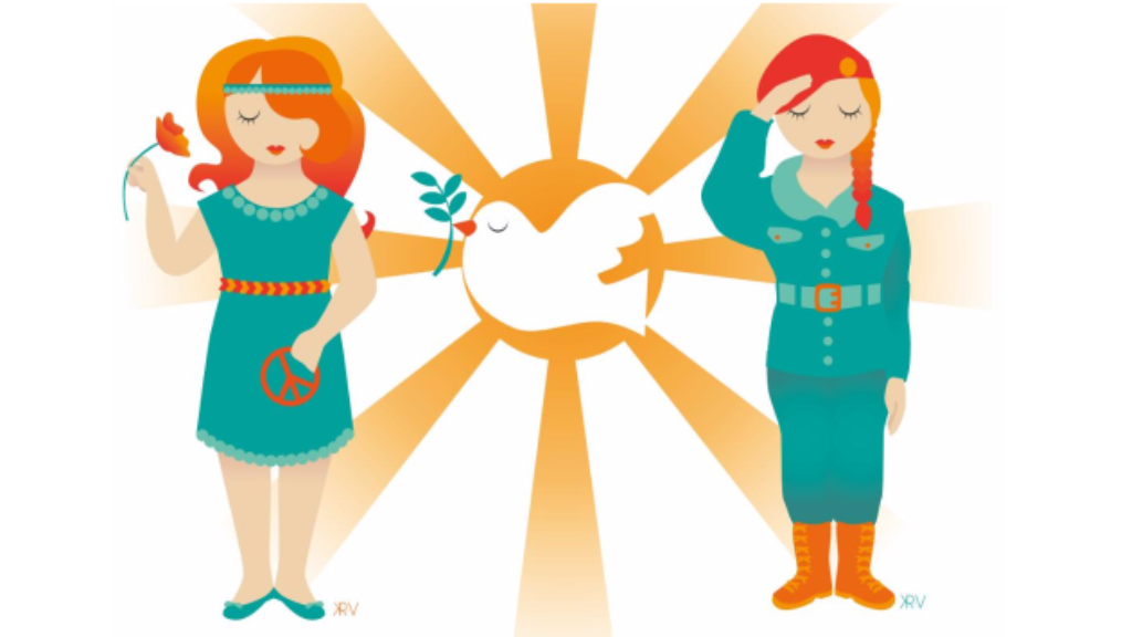 rauhantekijä, sotilas ja kyyhky