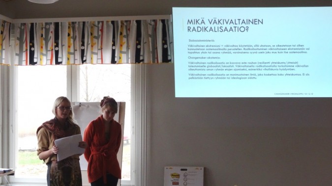 Syksyn 2014 Changemaker-viikonlopussa kouluttauduttiin radikalisaatiosta ja sen ehkäisemistä.